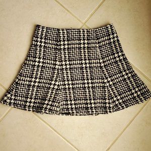 Forever 21 Black White Houndstooth Flared Skirt S